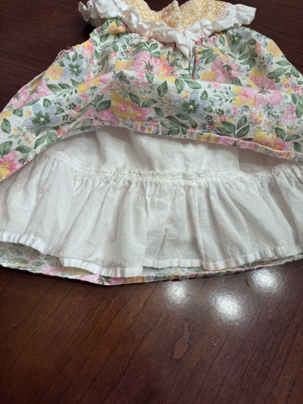 Pink & Yellow Floral Baby Dress with Bloomers - Picture 4 of 7